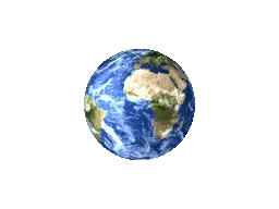 GIF of a spinning globe symbolizing the World Wide Web - such animations were used in the 90s web design.