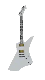 3D-WebP of a rotating white 70s rock guitar. Links to Daddy Grunge's original music.