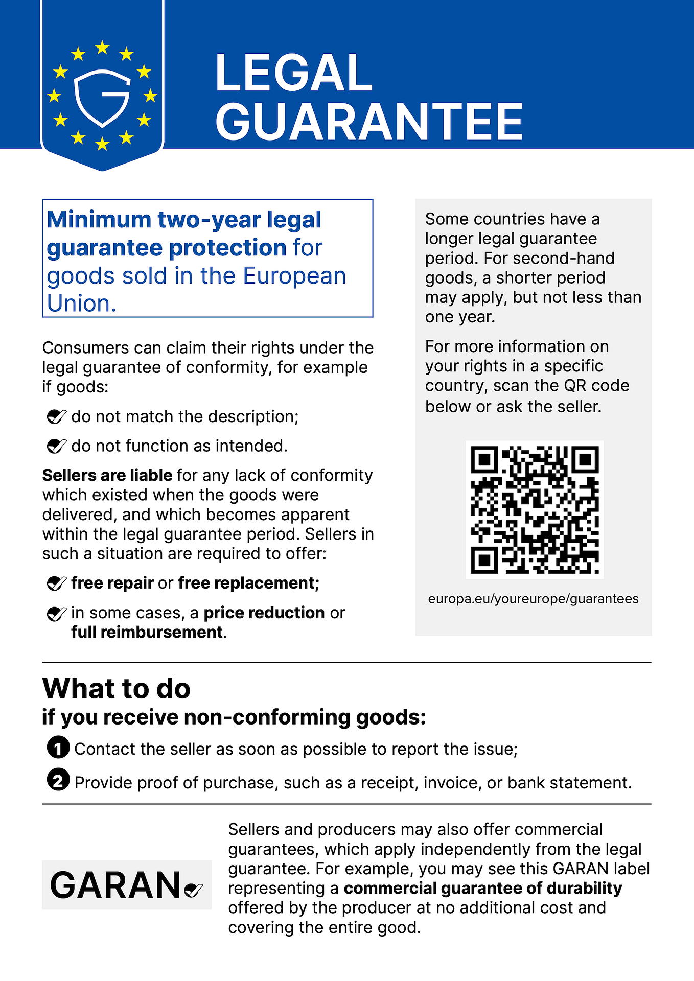 Your legal guarantee rights